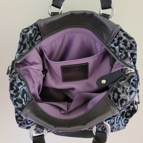 Coach Madison Calf Hair Brynne Leopard Satchel Bag - Picture 3 of 7